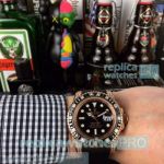 Best Clone Rolex Submariner Colorful Diamond Bezel Black Rubber Strap Men's Watch